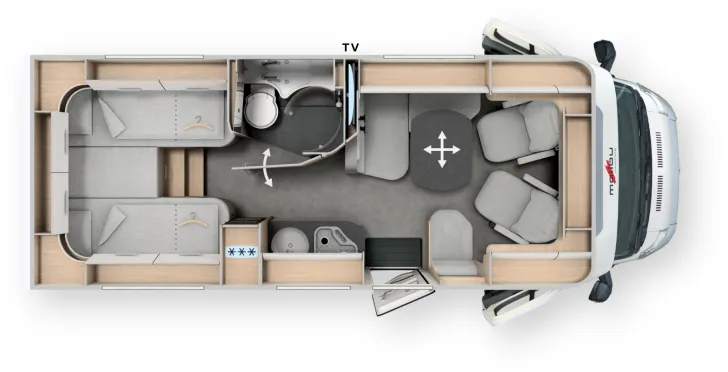 Grundriss Tag Malibu T 430 KB-LE comfort 4.2t 140 PS Automatik 2344