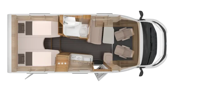 Grundriss Nacht Knaus Sky TI 650 MEG Sondermodell