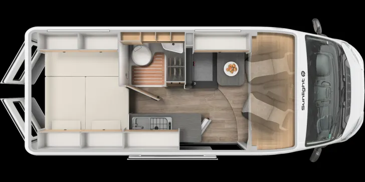 Grundriss Tag Sunlight Camper Van Cliff 600 IC-LINE*Multimedia