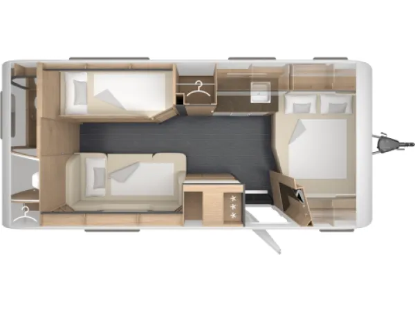 Nachtgrundriss Tabbert Pantiga 550 K 2,5 Finest Edition