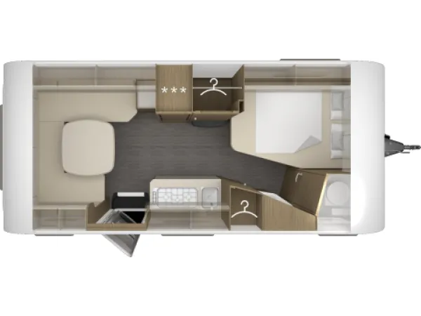 Tagesgrundriss Tabbert Cazadora 490 TD 2,3