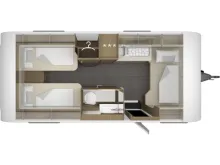 Grundriss Nacht Tabbert Cazadora 495 HE 2,3 AKTION ; 12 V Versorgungspaket