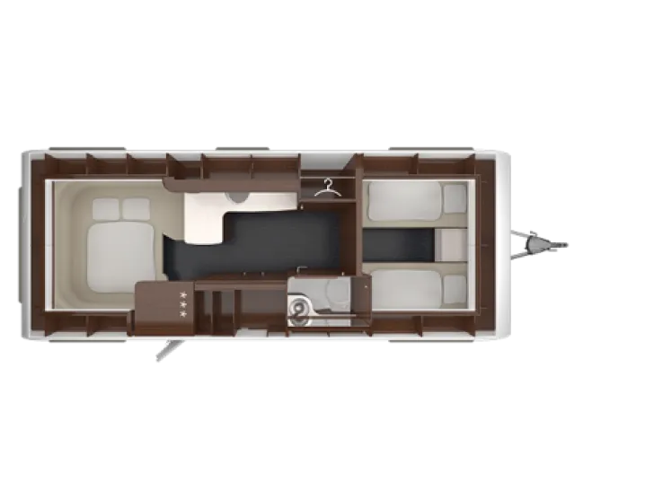 Grundriss Nacht Tabbert Puccini 655 EL 2,5 Design Paket