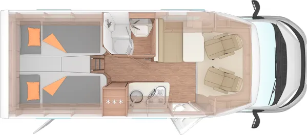 Nachtgrundriss Weinsberg CaraCompact 600 MEG