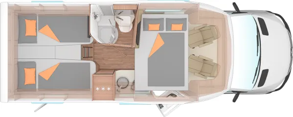 Nachtgrundriss Weinsberg CaraCompact 640 MEG Suite