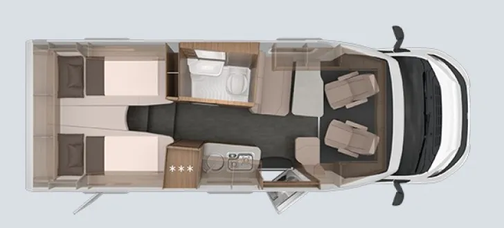 Grundriss Tag Knaus Van TI 650 MEG VANSATION Modell 2026