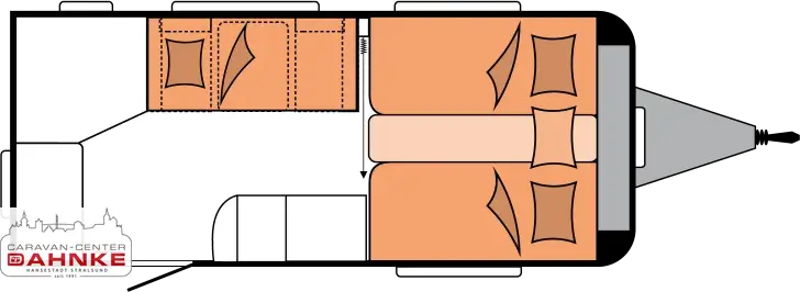 Grundriss Tag Hobby Excellent 460 SL Autark, Fahrradhalter