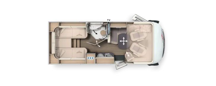 Grundriss Tag Carthago C2-tourer I 141 KB-LE comfort 4.2t Modell 2026