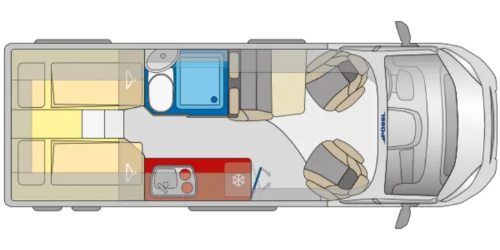 Grundriss Tag Pössl Trenta 640 Plus MAXI CHASSIS, 140 PSAUTOMATIK