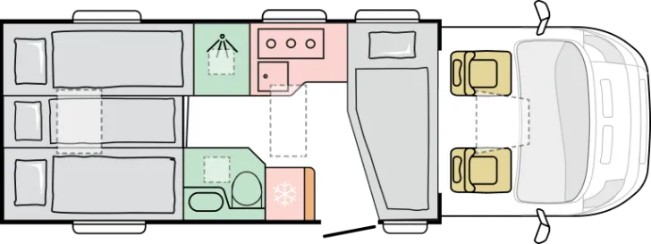 Grundriss Nacht Adria Coral Axess 650 DL