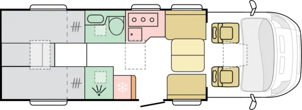 Tagesgrundriss Adria Coral Plus 670 DL