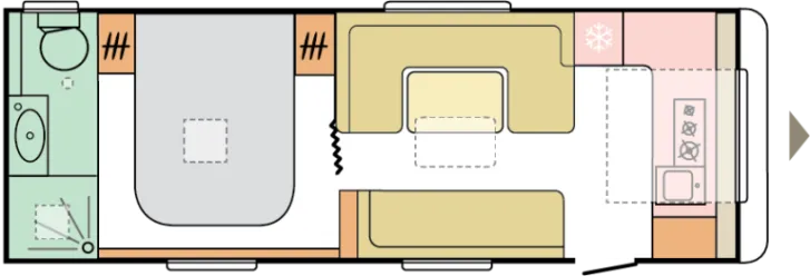 Grundriss Tag Adria Alpina 663 HT TWIN ACHSE - Alde Heizung