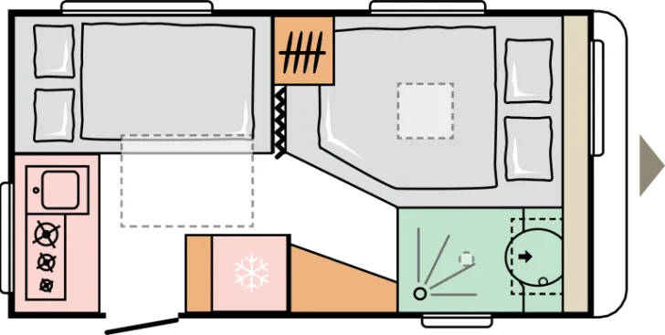 Grundriss Nacht Adria Altea 402 PH - Verfügbar ab 03/2026