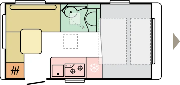 Grundriss Tag Adria Action 391 PD - Verfügbar ab 07/2026