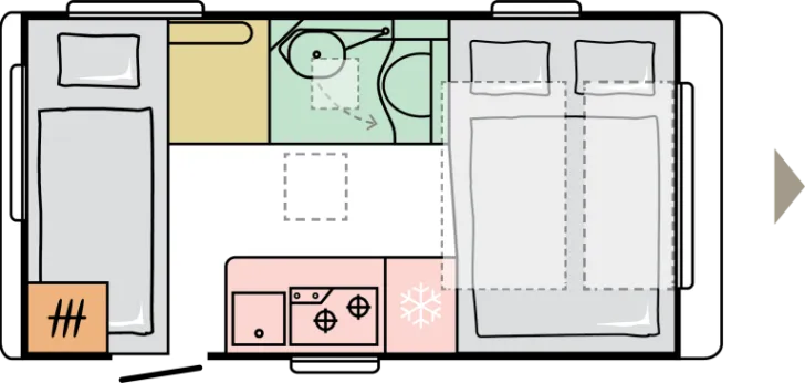 Grundriss Nacht Adria Action 391 PD - Verfügbar ab 07/2026