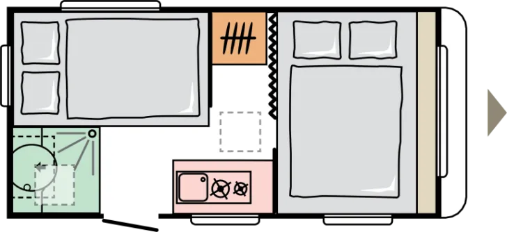 Grundriss Nacht Adria Aviva 400 PS - Verfügbar ab 03/2026