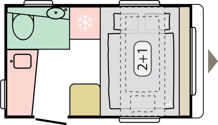 Grundriss Nacht Adria Aviva Lite 300 LH - Verfügbar ab 04/2026