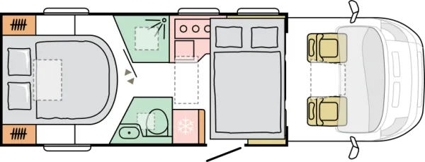 Nachtgrundriss Adria Matrix 650 DC 60 Years