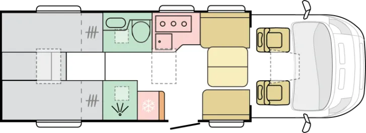 Grundriss Tag Adria Coral 670 DL 60 Years - Jubiläumsmodell VERKAUFT