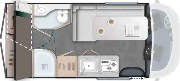 Tagesgrundriss Chausson Vans F&S Sport Line Tagesgrundriss Chausson Vans F&S Sport Line