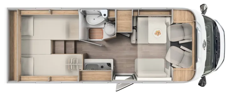 Grundriss Tag Carado VAN 347 Clever-Lift-Bett, ab April
