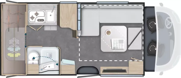 Tagesgrundriss Chausson Teilintegrierte 660 Titanium Line