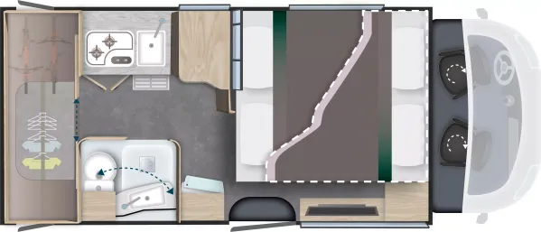 Nachtgrundriss Chausson Teilintegrierte 660 Titanium Line