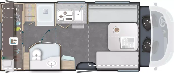 Tagesgrundriss Chausson Teilintegrierte 720 Titanium Line
