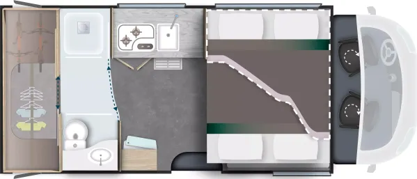 Nachtgrundriss Chausson Teilintegrierte 640 Titanium Line