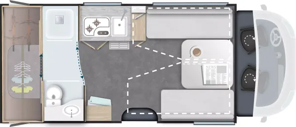 Tagesgrundriss Chausson Teilintegrierte 630 Titanium Line
