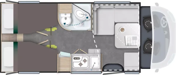 Tagesgrundriss Chausson Teilintegrierte 627 Titanium Line