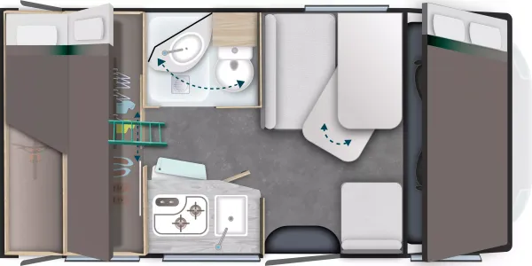 Tagesgrundriss Chausson Alkoven C514 First Line