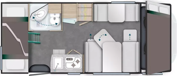 Tagesgrundriss Chausson Alkoven C656 First Line