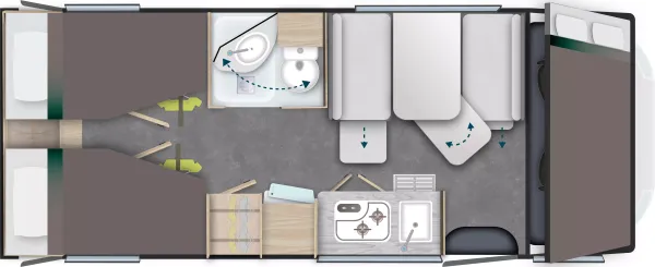 Tagesgrundriss Chausson Alkoven C727 First Line
