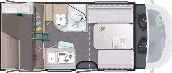 Tagesgrundriss Chausson S-Teilintegrierte S614 First Line