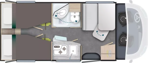 Nachtgrundriss Chausson S-Teilintegrierte S697 Sport Line