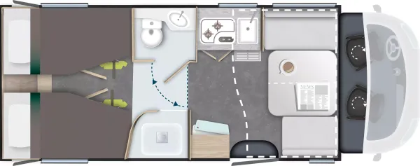 Tagesgrundriss Chausson Vollintegrierte 7057 Titanium Line Tagesgrundriss Chausson Vollintegrierte 7057 Titanium Line