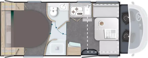 Tagesgrundriss Chausson Vollintegrierte 7068 Titanium Line