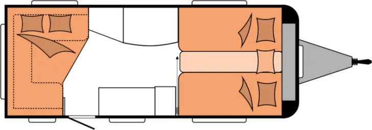 Grundriss Nacht Hobby De Luxe 495 UL Ausgestellt Modell 2026!