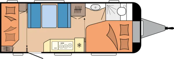 Tagesgrundriss Hobby De Luxe 540 KMFe