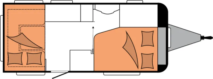 Grundriss Nacht Hobby De Luxe 460 UFe Intercaravaning Sondermodell