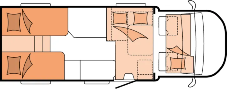 Grundriss Nacht Hobby PRESTIGE T 710 GE 180 PS Automatik