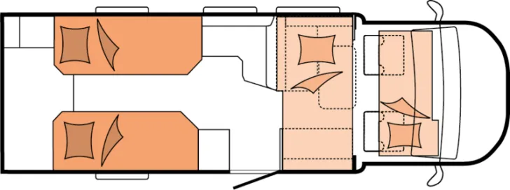 Grundriss Nacht Hobby MAXIA T 740 WE LED*ACC*Navi*Kamera*Markise
