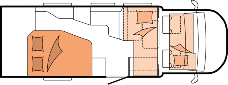 Grundriss Nacht Hobby MAXIA T 740 WF LED*ACC*Navi*Kamera*Markise