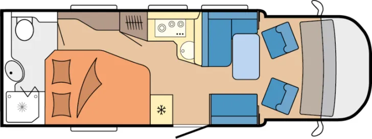 Grundriss Tag Hobby MAXIA T 740 WF LED*ACC*Navi*Kamera*Markise