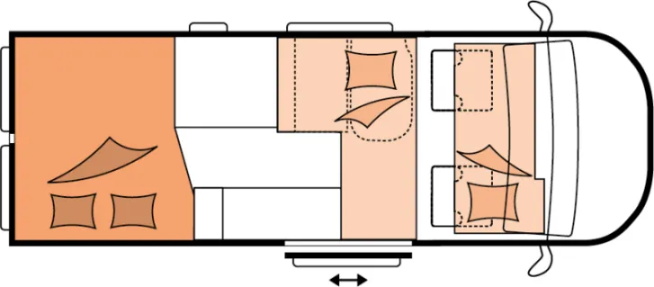 Grundriss Nacht Hobby ONTOUR Van 600 FT - Automatik - Markise
