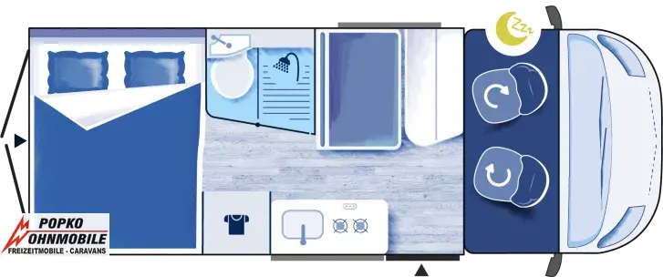 Grundriss Nacht Chausson Vans V594 Sport Line Abstandtstempomat