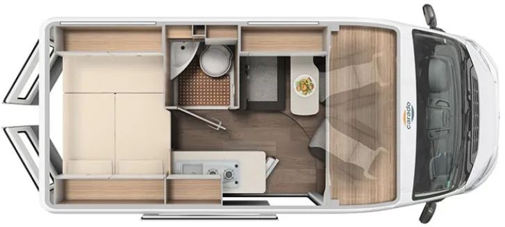 Grundriss Tag Carado Camper Van CV 540 Markise, Faltverdklg, 5,41m