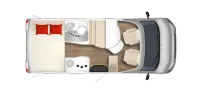 Grundriss Nacht Bürstner Travel Van T 590 G gebraucht-geprüft-gekauft*1.Hd