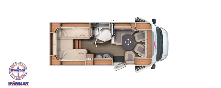 Grundriss Tag Carthago c-tourer T 143 KB-LE comfort 4.2t Modell 2026 bei uns vorrätig